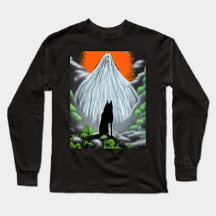 Lonely Wolf Fantasy Art Nature Long Sleeve T-Shirt